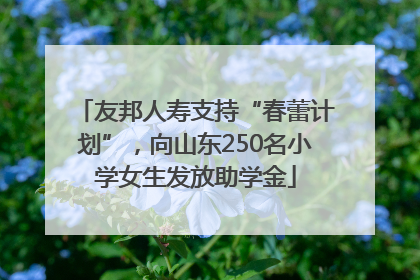 友邦人寿支持“春蕾计划”，向山东250名小学女生发放助学金